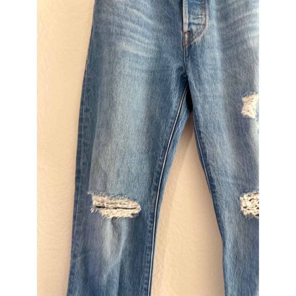Levi's‎ 501 Original Fit Jeans Womens 24 Blue Distressed High Rise Button Fly - Picture 5 of 11